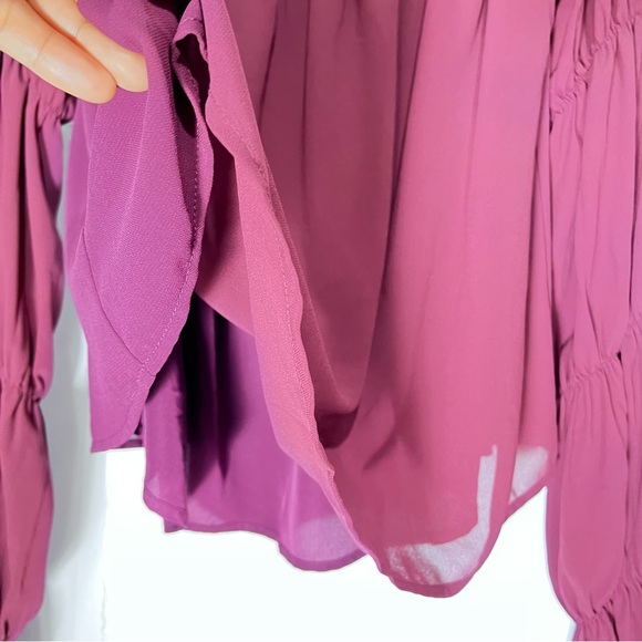 Forever 21 off the shoulder top burgundy : Box 007: - Picture 3 of 7